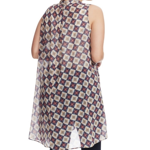 Jete chiffon printed cascading vest Sz XL - Picture 2 of 5
